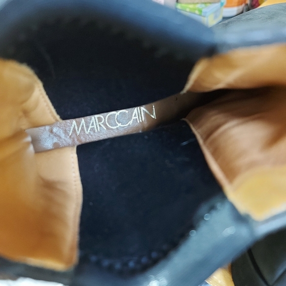 MARC CAIN newbuck suede black leather booties Size 37 - Picture 10 of 12